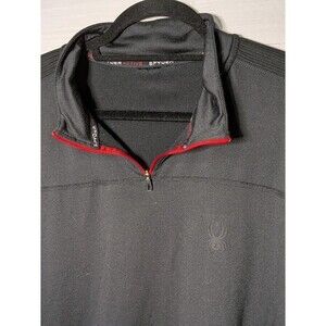 Spyder DRY W.E.R. Active Quarter Zip Pullover Mens Large Black Red Trim Training